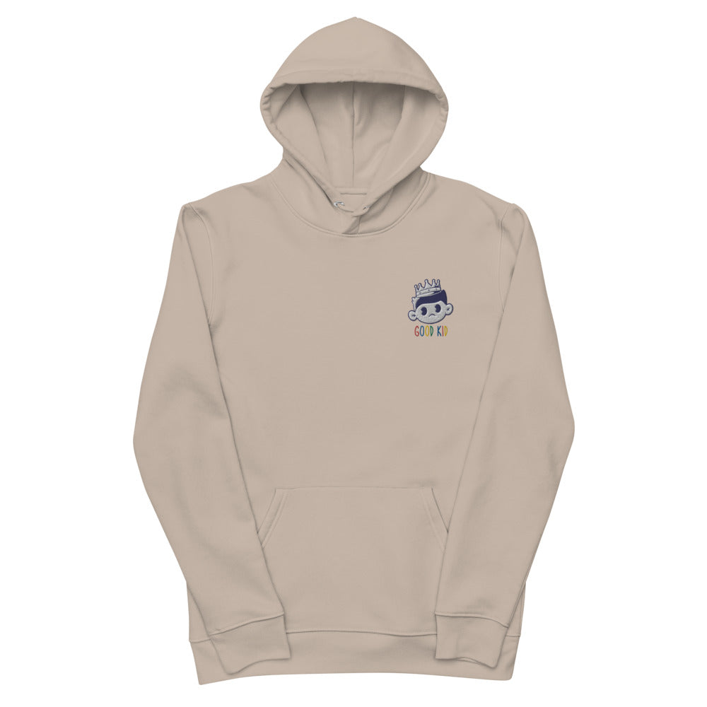 Good Kid Embroidered Unisex Beige essential eco hoodie